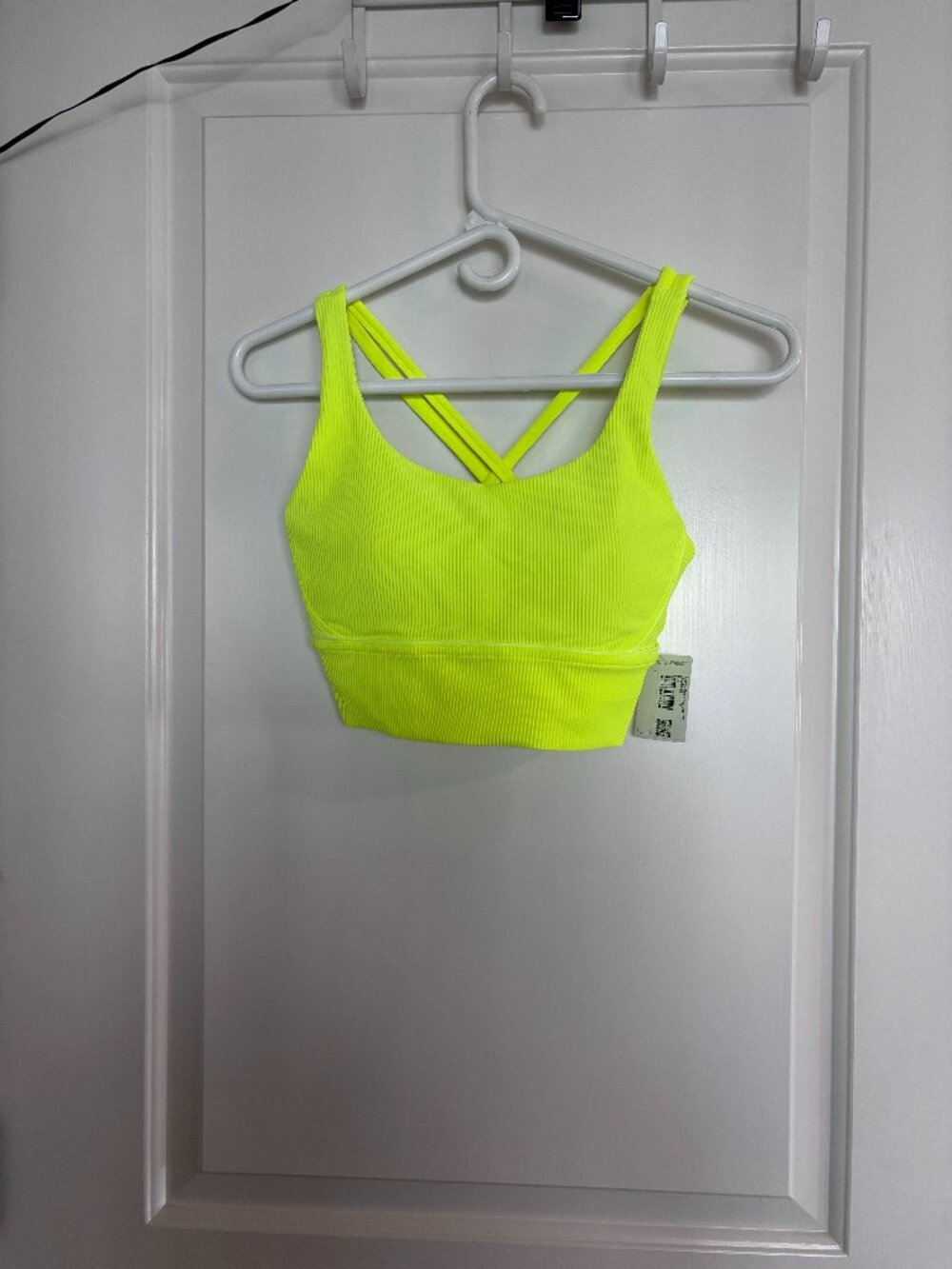 NWT Lululemon Women’s Size 8 Neon Green/Lime Energy Sports Bra Long Line Rib